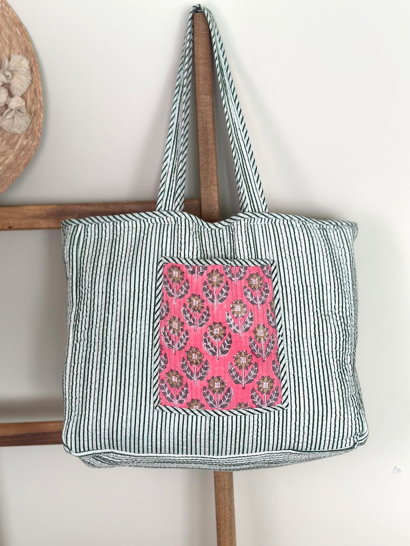 pink and blue quilted bag - The Fox and the Mermaid