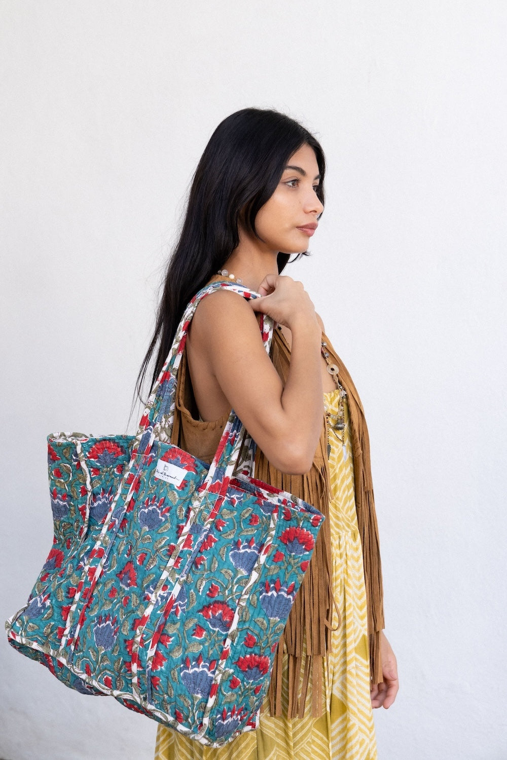 indian hand printed market bag and tote - The Fox and the Mermaid