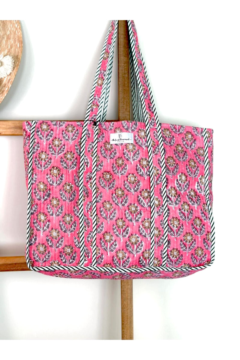 pink quilted boho bag - The Fox and the Mermaid