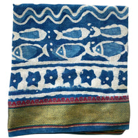 navy sarong with fish motif - The Fox and the Mermaid