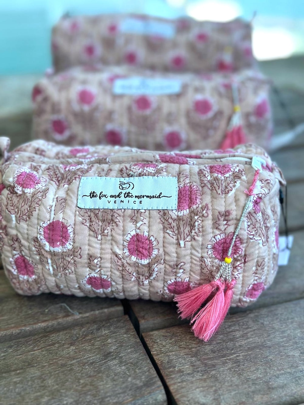 pink floral toiletry bags - The Fox and the Mermaid