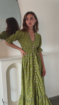 green cotton maxi dress - The Fox and the Mermaid