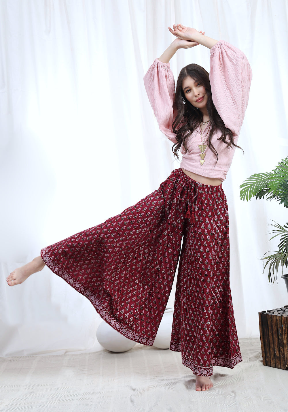 Althea Palazzo Pants: Raspberry Pink – The Fox and The Mermaid
