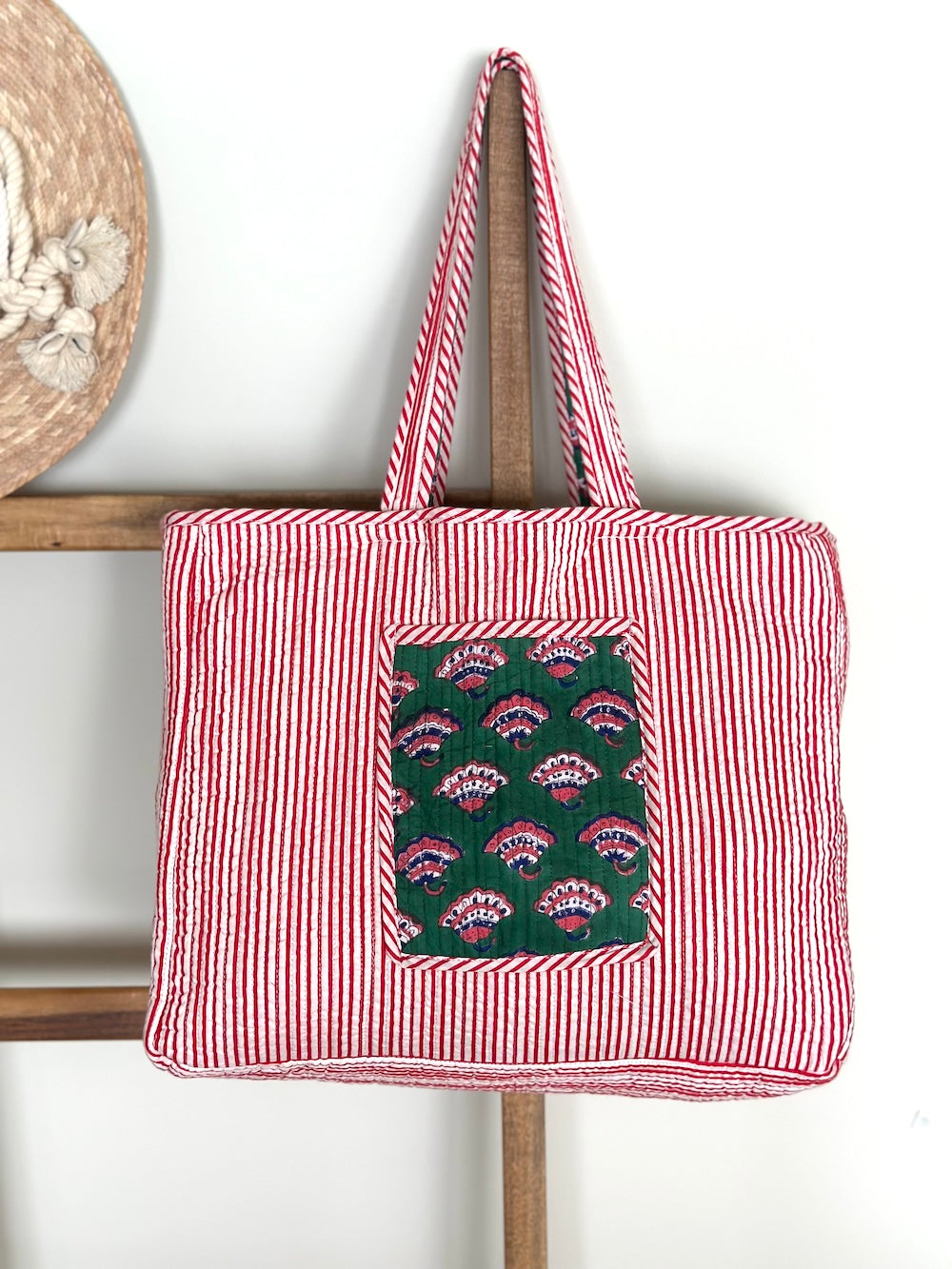 Reversible Quilted Block Printed Market Bag