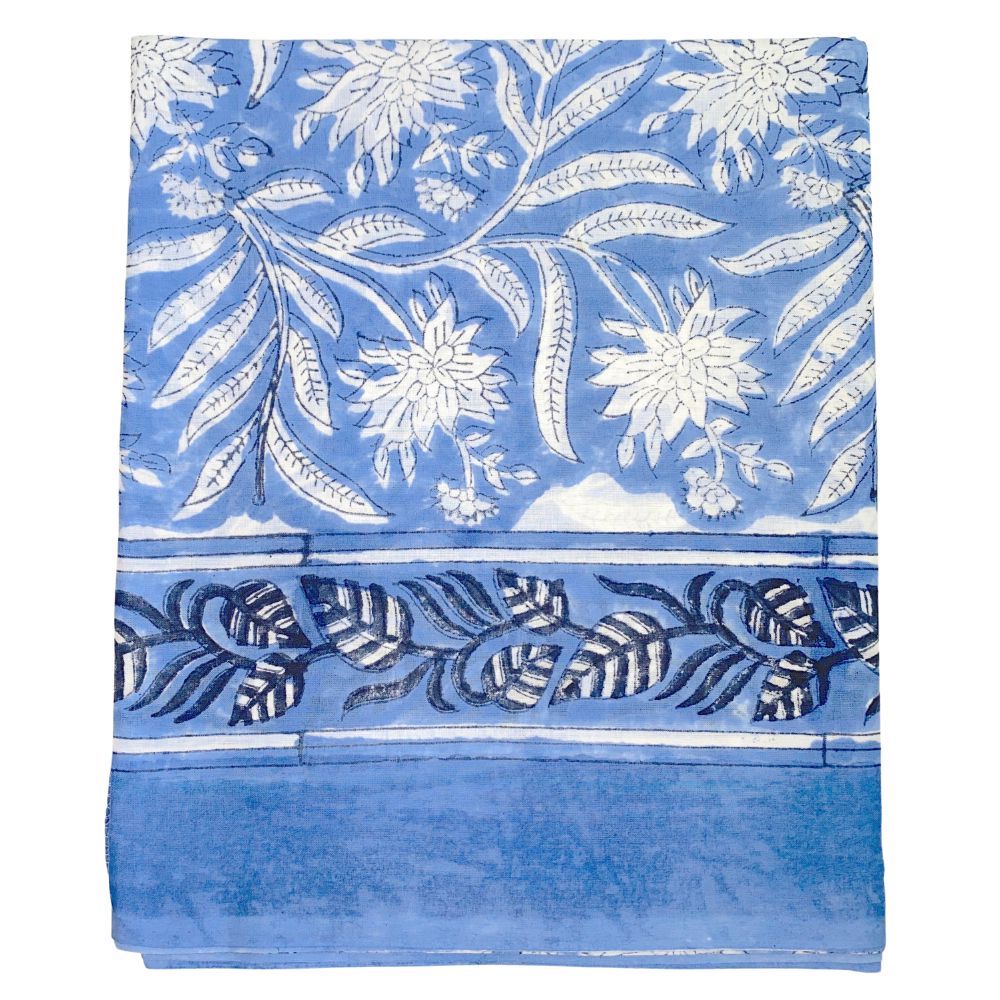 blue block printed pareo scarf - The Fox and the Mermaid